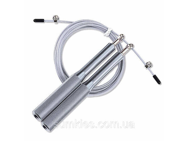 Скакалка швидкісна на підшипниках алюмінієва PowerPlay 4207 Elite Jump Rope Срібна (3m.) - Фото 7