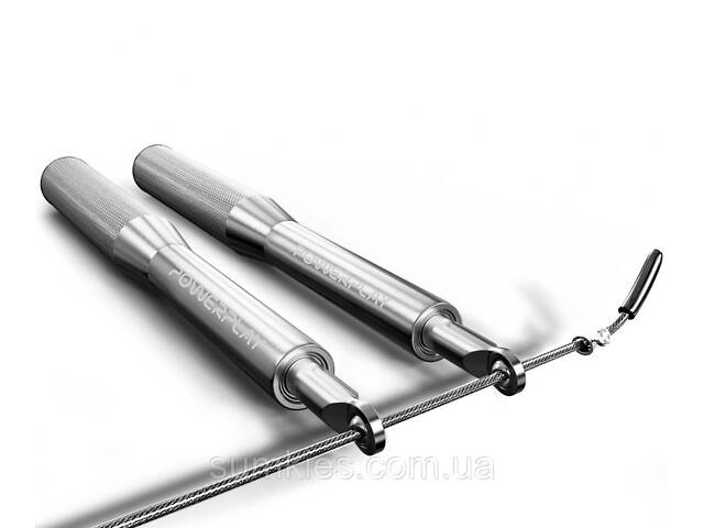 Скакалка швидкісна на підшипниках алюмінієва PowerPlay 4207 Elite Jump Rope Срібна (3m.) - Фото 8