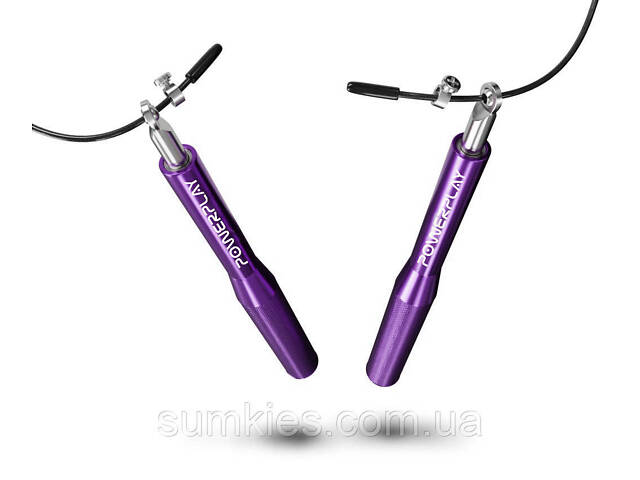 Скакалка швидкісна на підшипниках алюмінієва PowerPlay 4207 Elite Jump Rope Фіолетова (3m.) - Фото 2
