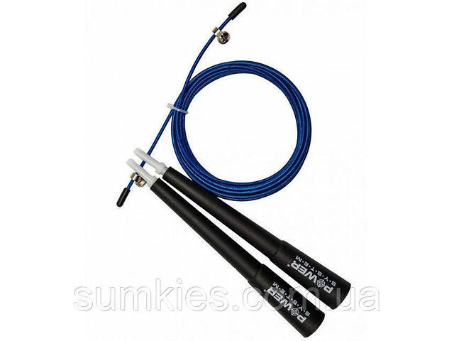 Скакалка швидкісна Power System PS-4033 Crossfit Jump Rope Blue (2,8m.) - Фото 2