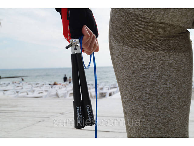 Скакалка швидкісна Power System PS-4033 Crossfit Jump Rope Blue (2,8m.) - Фото 7