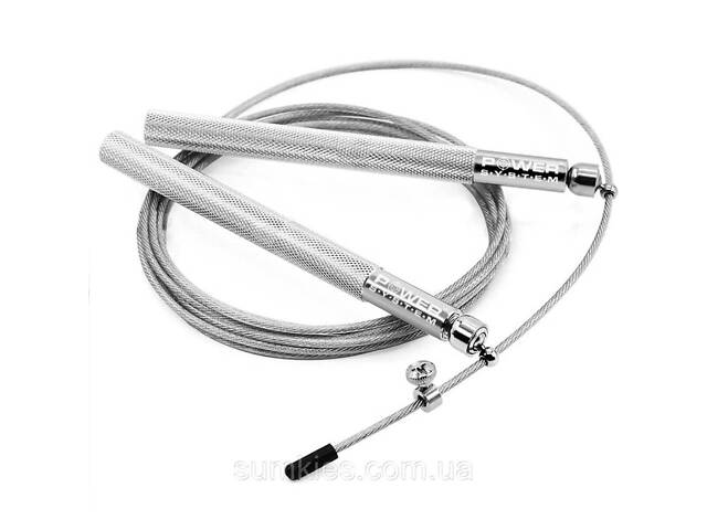 Скакалка швидкісна Power System PS-4064 Ultra Jump Rope Silver (2,75m.) - Фото 1