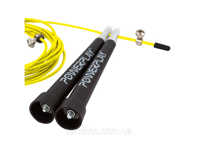Скакалка швидкісна PowerPlay 4202 Ultra Speed Rope Жовта (2,9m.) - Фото 3