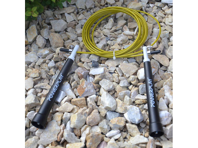 Скакалка швидкісна PowerPlay 4202 Ultra Speed Rope Жовта (2,9m.) - Фото 5