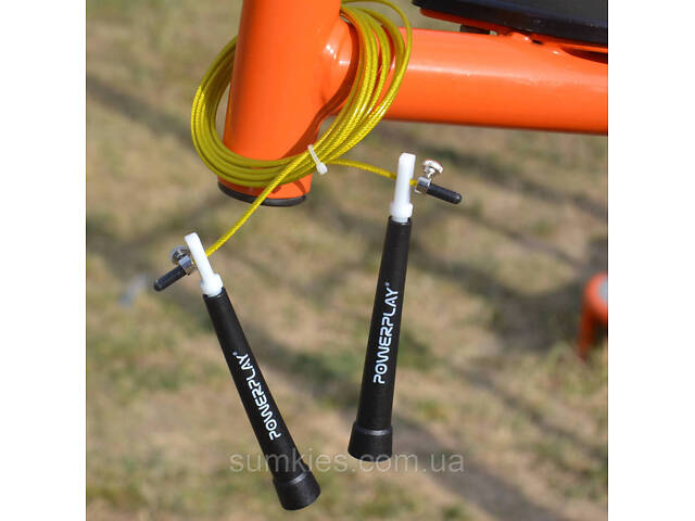 Скакалка швидкісна PowerPlay 4202 Ultra Speed Rope Жовта (2,9m.) - Фото 6