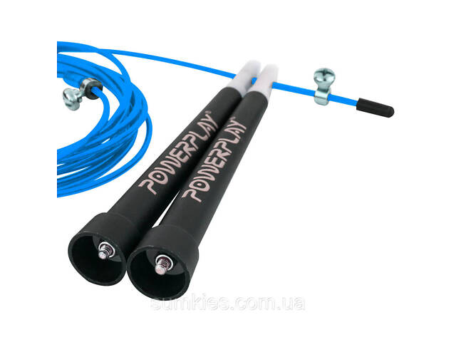 Скакалка швидкісна PowerPlay 4202 Ultra Speed Rope Синя (2,9m.) - Фото 2