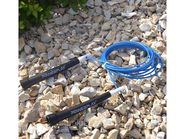 Скакалка швидкісна PowerPlay 4202 Ultra Speed Rope Синя (2,9m.) - Фото 5