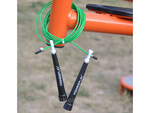Скакалка швидкісна PowerPlay 4202 Ultra Speed Rope Зелена (2,9m.) - Фото 6