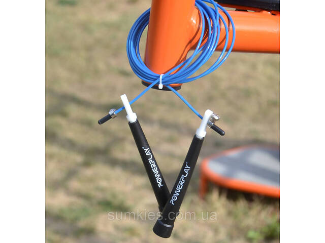Скакалка швидкісна PowerPlay 4202 Ultra Speed Rope Синя (2,9m.) - Фото 7