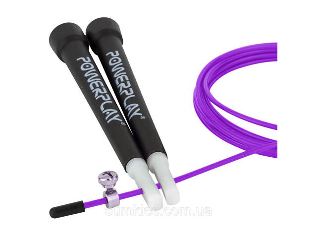 Скакалка швидкісна PowerPlay 4202 Ultra Speed Rope Фіолетова (2,9m.) - Фото 3
