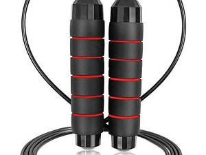 Скакалка швидкісна PowerPlay 4210 Power Weighted Jump Rope Чорна (2,7m.)
