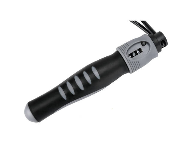 Скакалка з лічильником PowerPlay 4215 Jump Rope With Counter Чорно/Сіра 2.75 см. - Фото 4