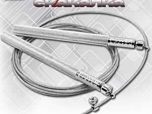 Скакалка спортивна швидкісна з підшипниками Power System 4064 Ultra Jump Silver 2.8 метра