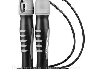 Скакалка з лічильником PowerPlay 4215 Jump Rope With Counter Чорно/Сіра 2.75 см., Оригінал!