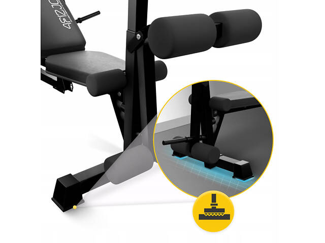 Скамья тренировочная для жима 4FIZJO Ultra с партой Скотта Black (P-5905973404228) - Фото 9