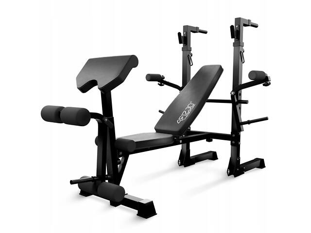 Скамья тренировочная для жима 4FIZJO Ultra с партой Скотта Black (P-5905973404228) - Фото 2