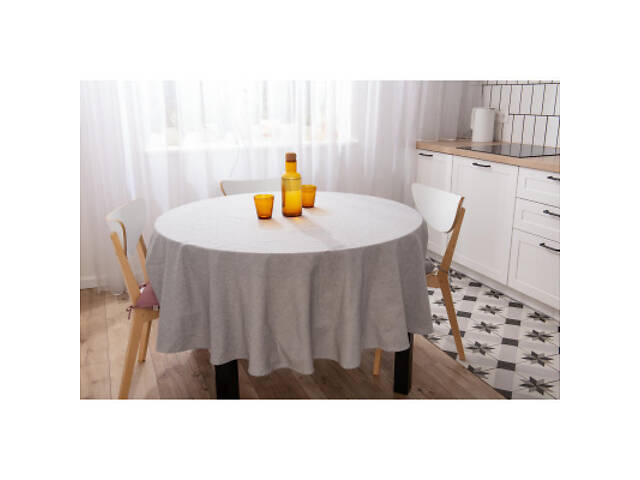 Скатерть Ardesto Oliver сірий D-136 см, 100% бавовна (ART10OD) - Фото 2