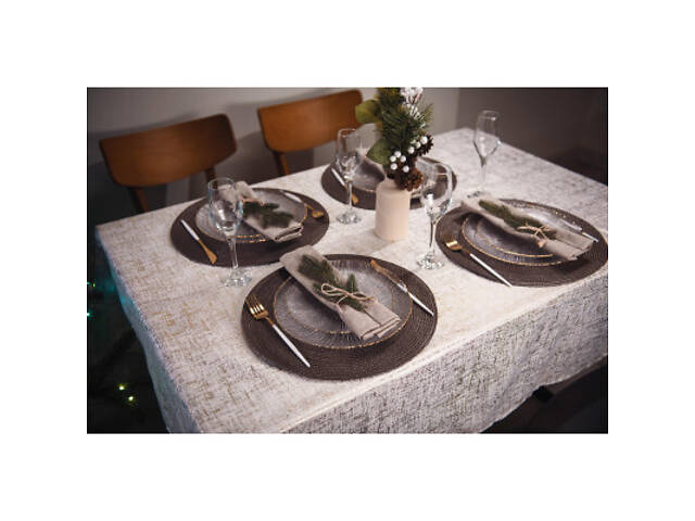 Скатерть Ardesto Shine 100% поліестер, золотистий 120х140 см (ART07SG) - Фото 6