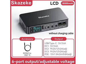 Skazeke D2P — Мини ИБП (UPS) 18000mAh (5-24V) для роутеров, камер, модемов и другого оборудования.