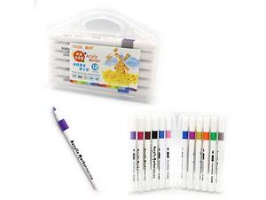 Скетч маркеры акриловые Yuze 12 цветов YZ9002 -12 Acrylic Marker в пластиковом боксе