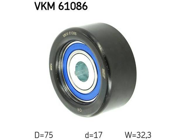 SKF VKM 61086 Ролик генератора Toyota Hilux 2.5/3.0D-4D 01-15 (натяжний)