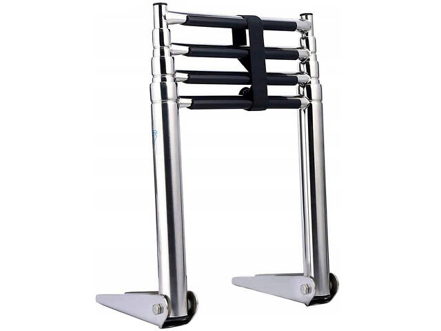 Складні сходи для басейну та човна з нержавіючої сталі KAOLALI з 4 сходинками, антиковзким покриттям, навантаження до 150 кг, для - Фото 1