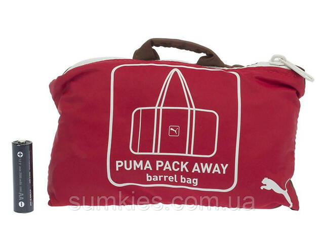 Складана спортивна сумка Puma Pack Away Barrel червона на 40 л - Фото 4