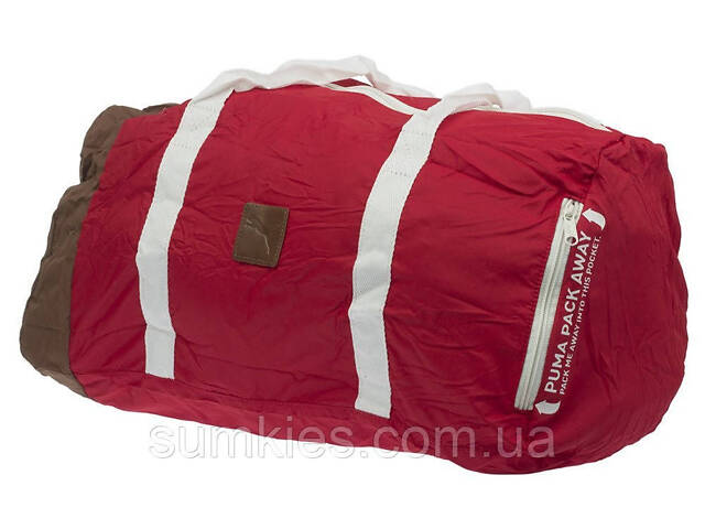 Складана спортивна сумка Puma Pack Away Barrel червона на 40 л - Фото 1