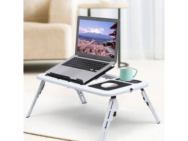 Складаний столик для ноутбука LD-09 E-Table, столик з охолодженням 2 USB кулера, Стіл підставка з вентиляцією - Фото 10