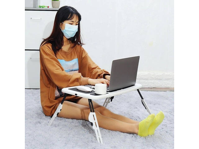 Складаний столик для ноутбука LD-09 E-Table, столик з охолодженням 2 USB кулера, Стіл підставка з вентиляцією - Фото 11