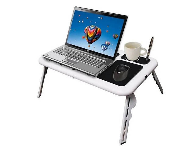 Складаний столик для ноутбука LD-09 E-Table, столик з охолодженням 2 USB кулера, Стіл підставка з вентиляцією - Фото 21