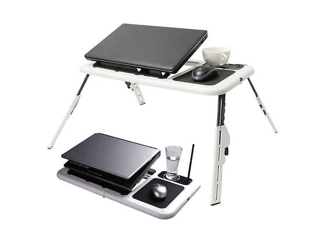 Складаний столик для ноутбука LD-09 E-Table, столик з охолодженням 2 USB кулера, Стіл підставка з вентиляцією - Фото 25
