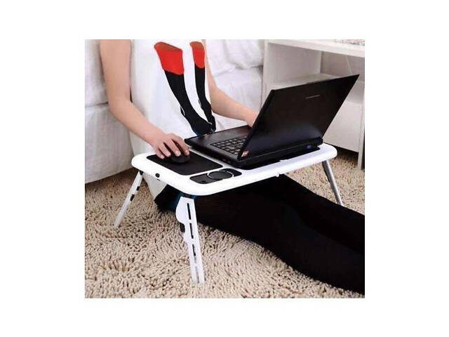 Складаний столик для ноутбука LD-09 E-Table, столик з охолодженням 2 USB кулера, Стіл підставка з вентиляцією - Фото 26