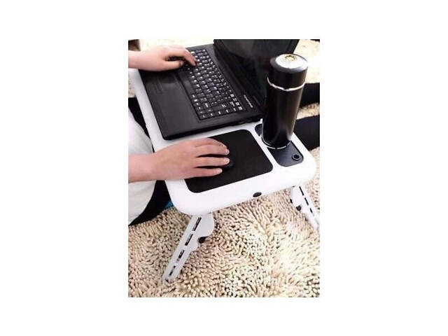 Складаний столик для ноутбука LD-09 E-Table, столик з охолодженням 2 USB кулера, Стіл підставка з вентиляцією - Фото 29