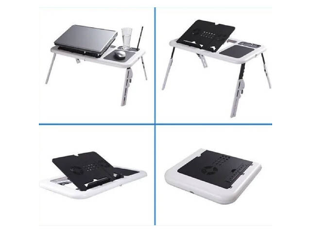 Складаний столик для ноутбука LD-09 E-Table, столик з охолодженням 2 USB кулера, Стіл підставка з вентиляцією - Фото 31