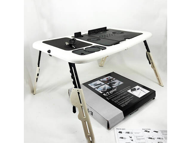 Складаний столик для ноутбука LD-09 E-Table, столик з охолодженням 2 USB кулера, Стіл підставка з вентиляцією - Фото 33