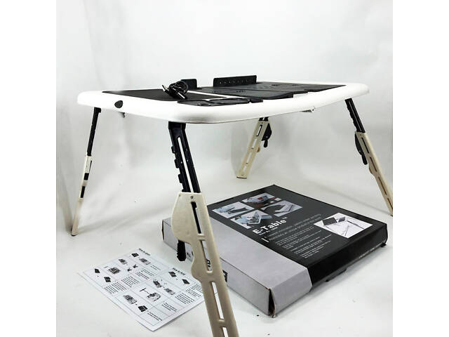 Складаний столик для ноутбука LD-09 E-Table, столик з охолодженням 2 USB кулера, Стіл підставка з вентиляцією - Фото 34