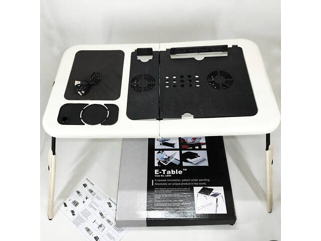Складаний столик для ноутбука LD-09 E-Table, столик з охолодженням 2 USB кулера, Стіл підставка з вентиляцією - Фото 36
