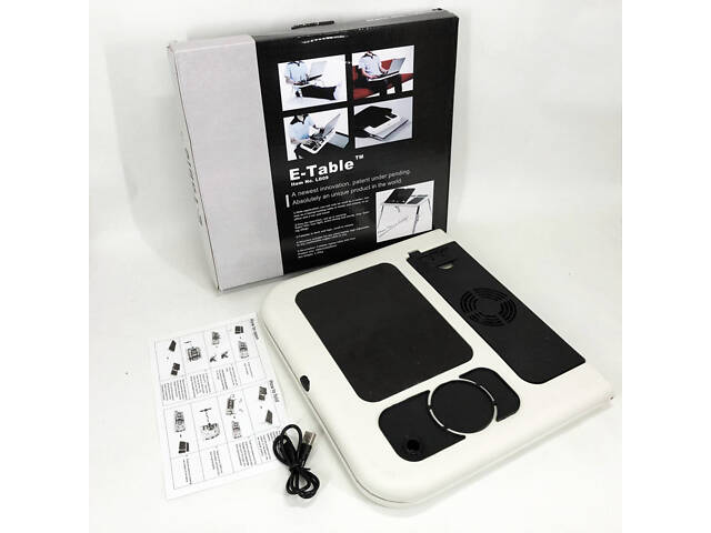 Складаний столик для ноутбука LD-09 E-Table, столик з охолодженням 2 USB кулера, Стіл підставка з вентиляцією - Фото 37