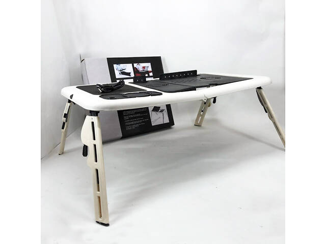 Складаний столик для ноутбука LD-09 E-Table, столик з охолодженням 2 USB кулера, Стіл підставка з вентиляцією - Фото 38
