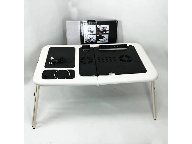 Складаний столик для ноутбука LD-09 E-Table, столик з охолодженням 2 USB кулера, Стіл підставка з вентиляцією - Фото 39