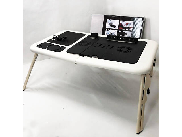 Складаний столик для ноутбука LD-09 E-Table, столик з охолодженням 2 USB кулера, Стіл підставка з вентиляцією - Фото 41