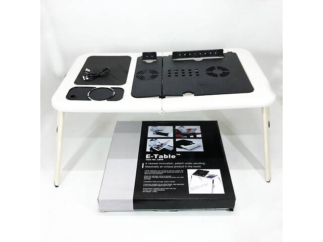 Складаний столик для ноутбука LD-09 E-Table, столик з охолодженням 2 USB кулера, Стіл підставка з вентиляцією - Фото 42