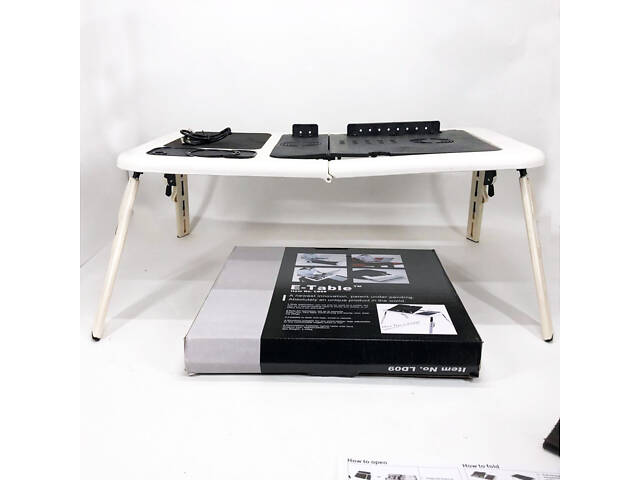 Складаний столик для ноутбука LD-09 E-Table, столик з охолодженням 2 USB кулера, Стіл підставка з вентиляцією - Фото 43