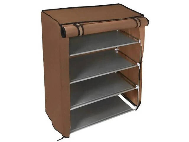 Складана тканинна шафа для взуття YH8806 на 5 секцій Коричнева - Фото 3