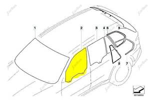 Стекло боковой двери передней левой BMW X5 E70 (2010-2013) рестайл, 51337137013