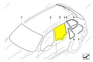 Стекло боковой двери задней левой BMW X5 E70 (2010-2013) рестайл, 51357137023