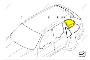 Стекло кузовное заднее правое BMW X5 E70 (2010-2013) рестайл, 51377207874