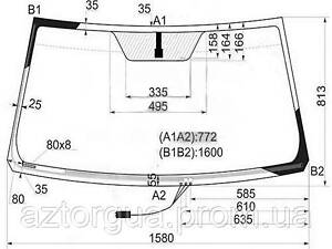 Скло лобове XYG для LEXUS LX 570 08-22, TOYOTA LAND CRUISER 07-21 (J200) 8378AGNGNHV