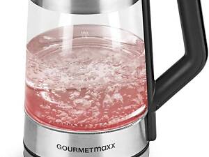Стеклянный чайник GOURMETmaxx с светодиодом 1,7 л 2200 Вт